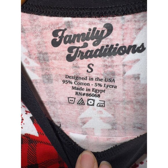 Family Traditions Christmas Tree Pajama Set XL 95% Cotton 5% Lycra - Picture 2 of 5